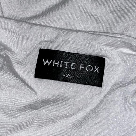 White Fox Double-Ruched Open‑Back High‑Neck Mini Dress – XS - Picture 5 of 7